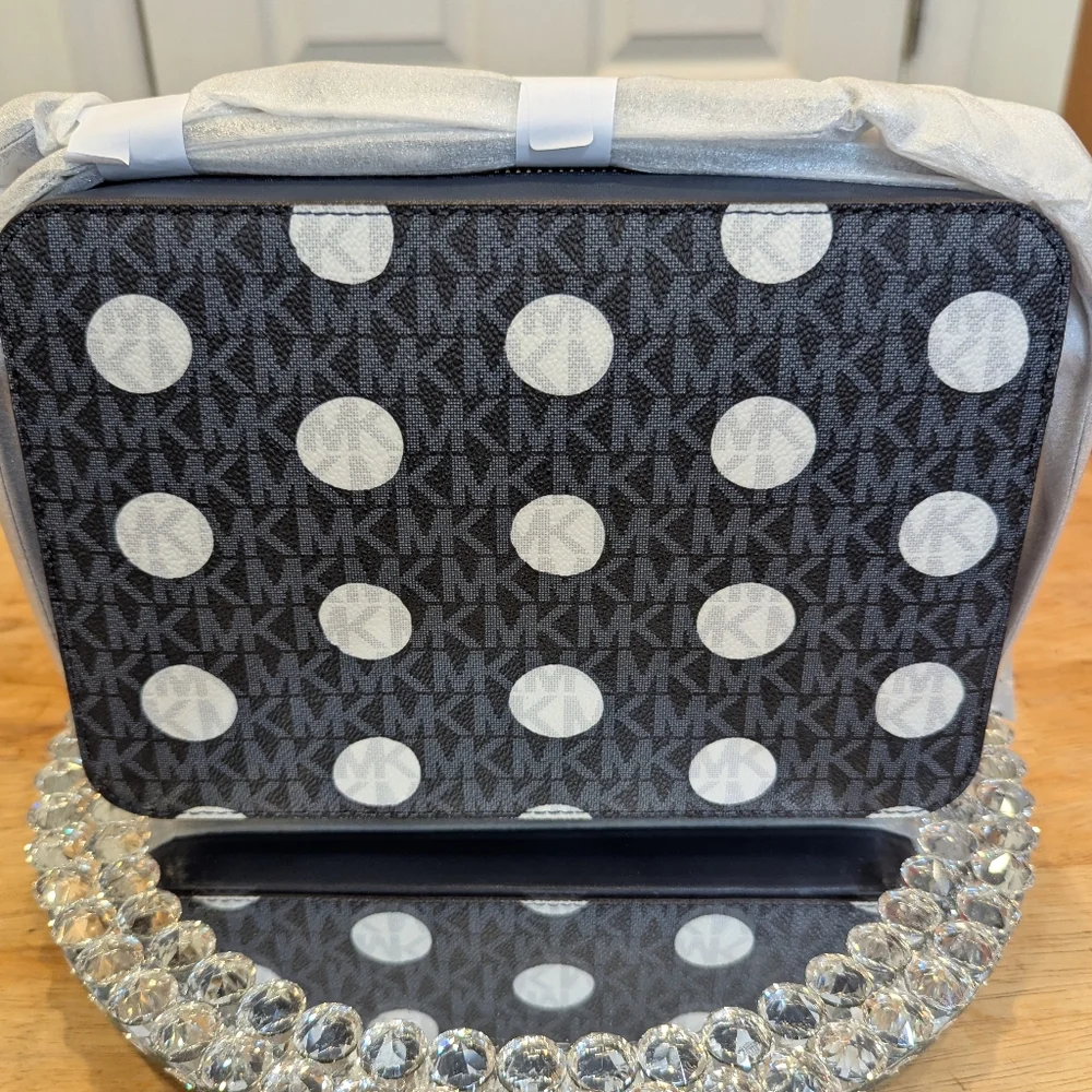 MICHAEL KORS Jet Set Large Polka Dot Signature Logo Crossbody Bag NWT - Picture 8 of 8